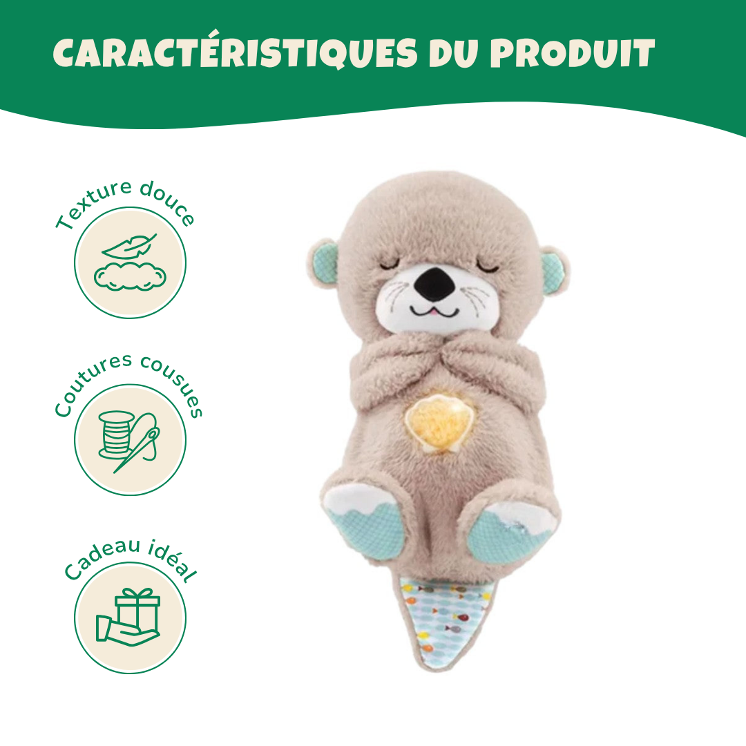 Peluche Loutre avec Veilleuse et Sons Compagnon de Sommeil Pour Bébé