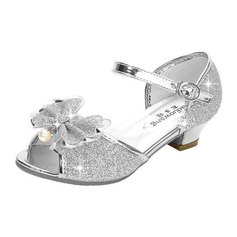 Chaussures Paillettes Argenté de Princesse Cendrillon