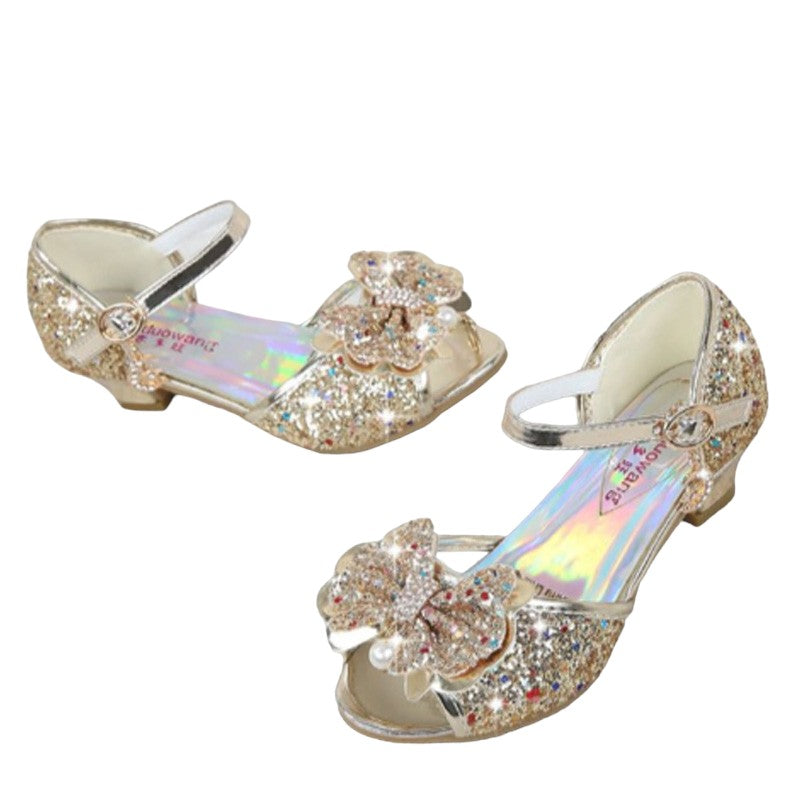 Chaussures Paillettes Argenté de Princesse Cendrillon