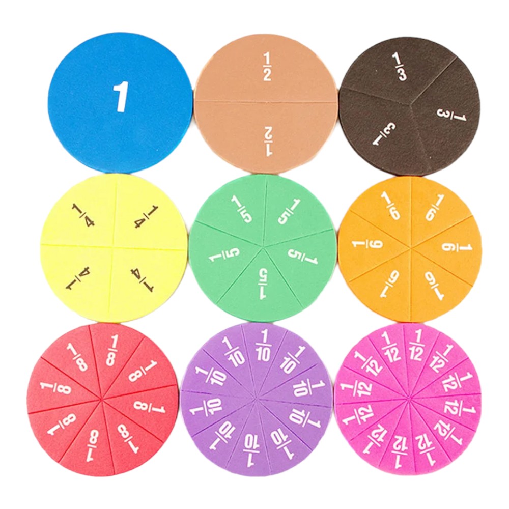 Montessori - Pack de 51 pièces de fractions mathématiques