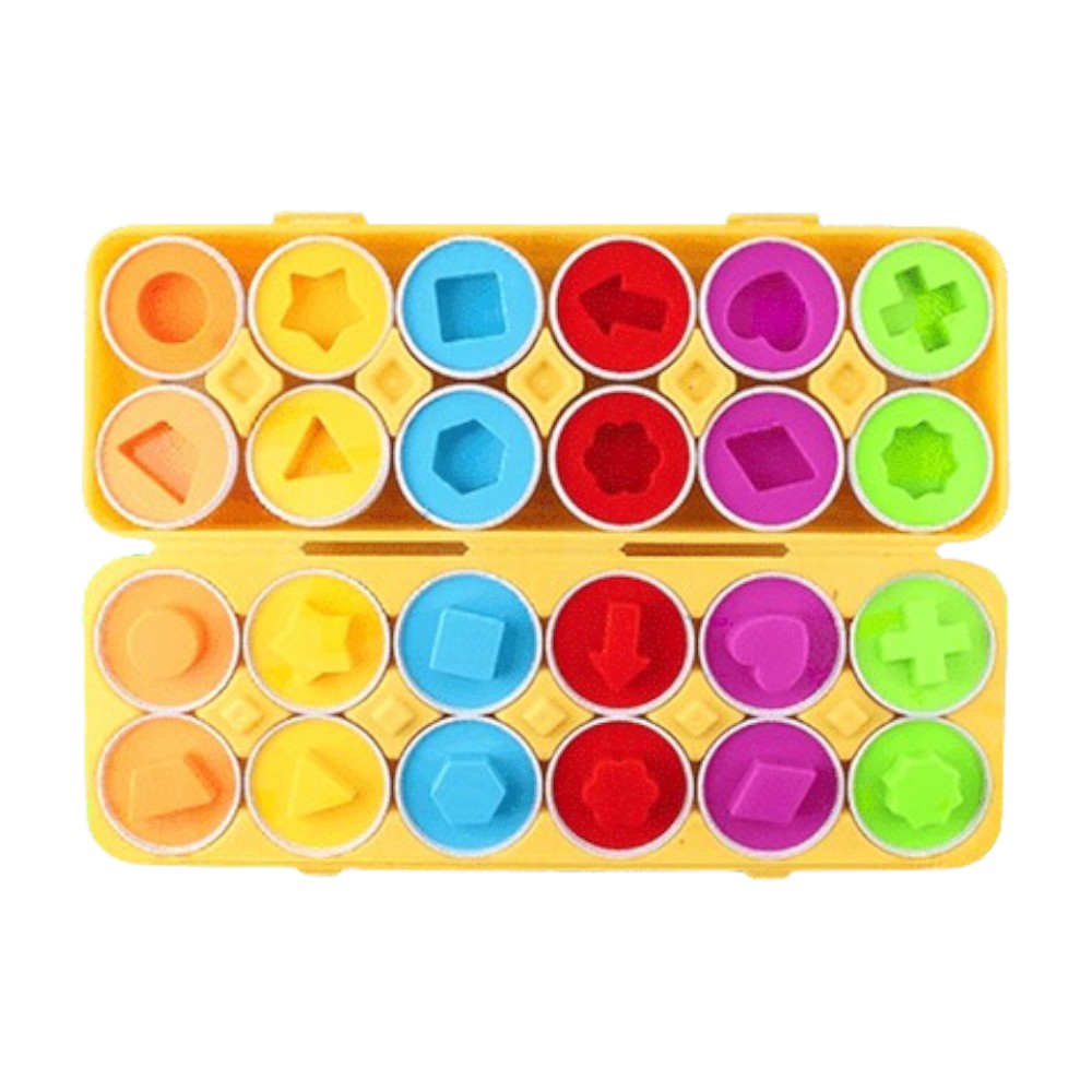 Jeu Montessori Éducatif Pour Distinguer Formes et Couleurs Eggs