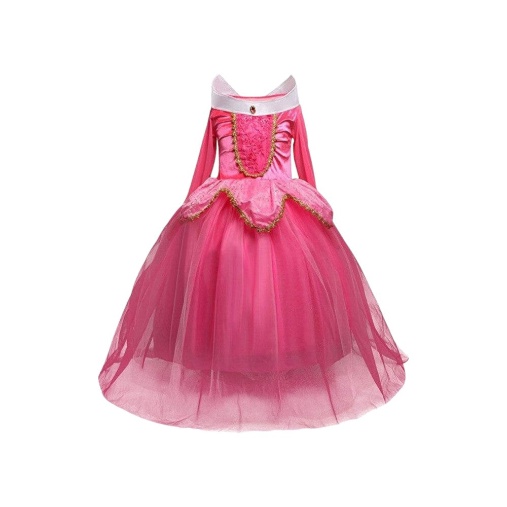 Robe Rose Princesse Aurore Pour Filles Déguisement Cosplay, 3 à 10 Ans