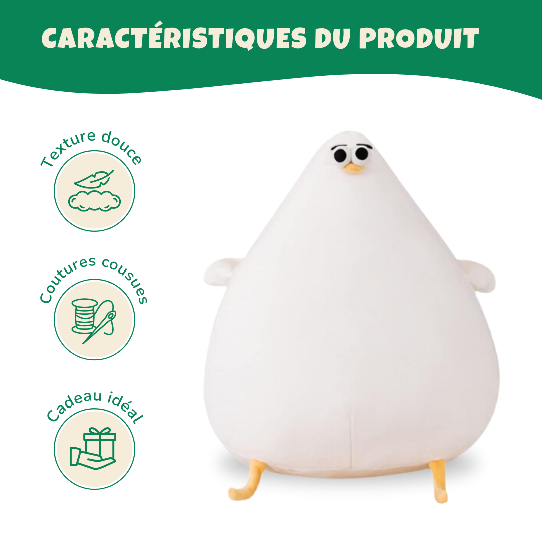 Peluche/Coussin Mouette Moelleux, Doux, Lavable, Multifonction